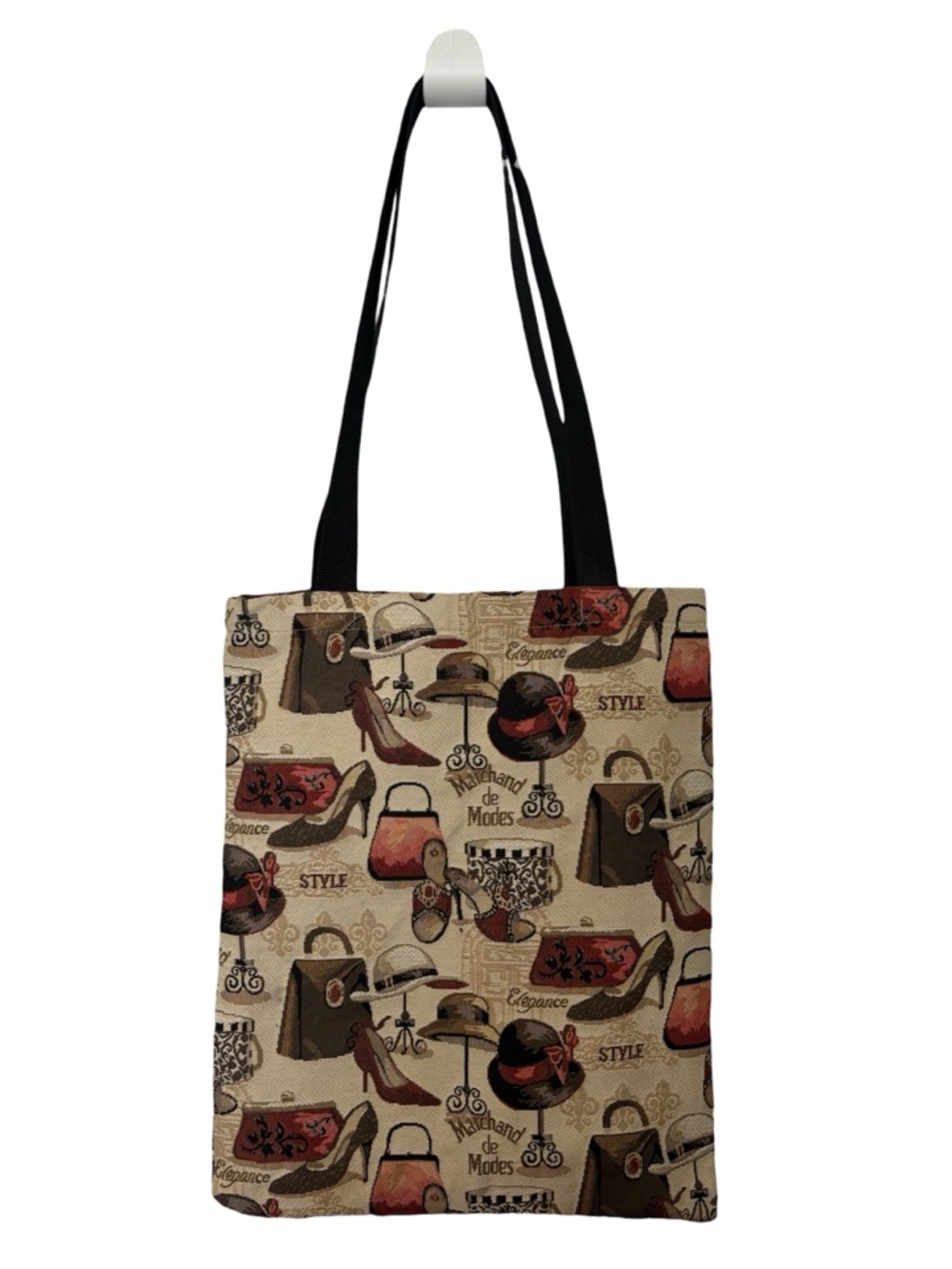 French Tapestry Tote Bag Woven Jacquard Millinery Design Parisian Shoulder Bag